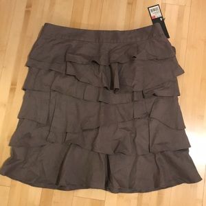 Mossimo mid-length gray ruffle skirt NWT
